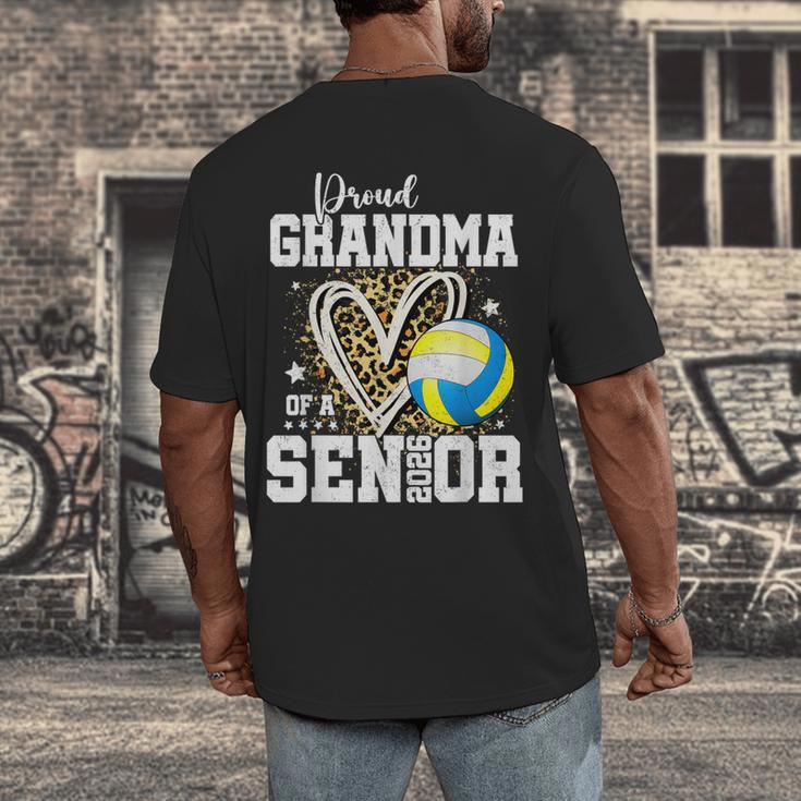 Proud Grandma Of A 2026 Senior Volleyball Graduation Leopard Men's Back Print T-Shirt