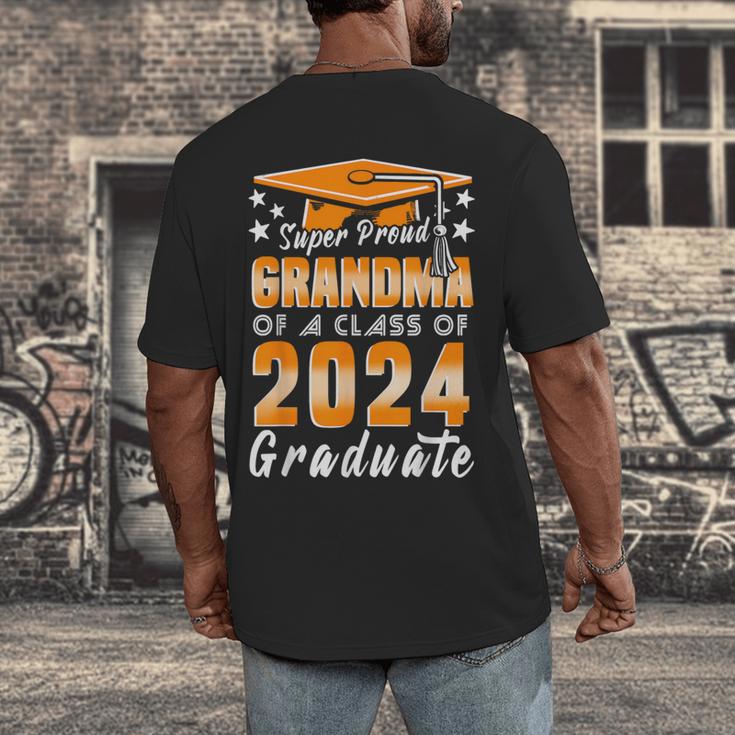 Proud Grandma Of A Class Of 2024 Matching Family Graduation Men's Back Print T-Shirt