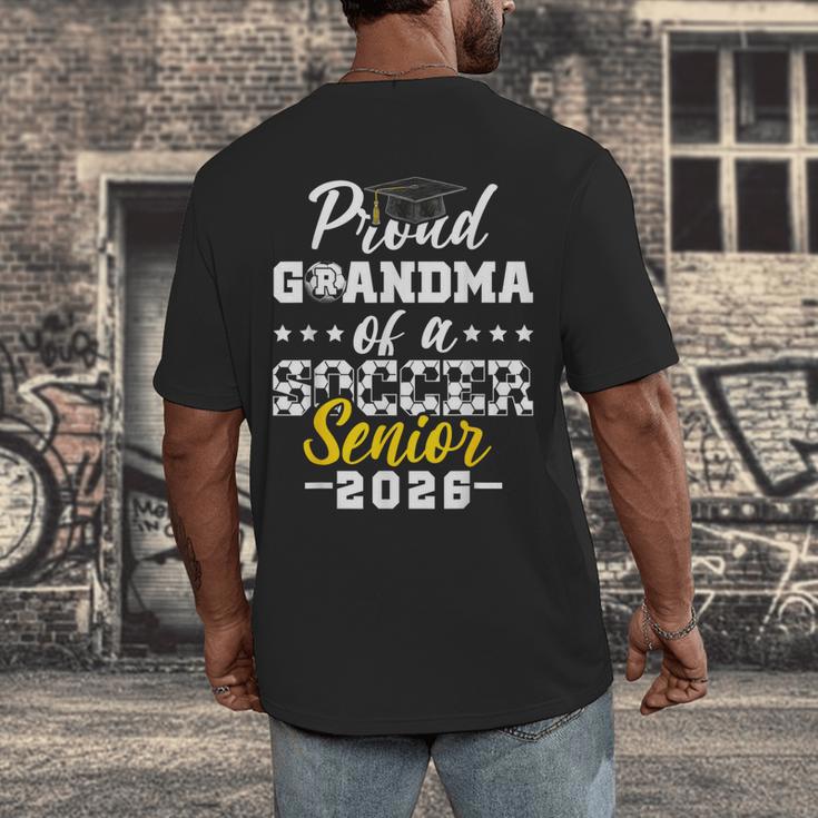 Proud Grandma Of a Soccer Senior 2026 Graduation Gifts Men's Back Print T-Shirt