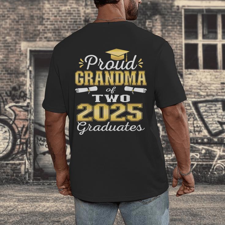 Proud Grandma Of Two 2025 Graduates Graduation Family Men's Back Print T-Shirt