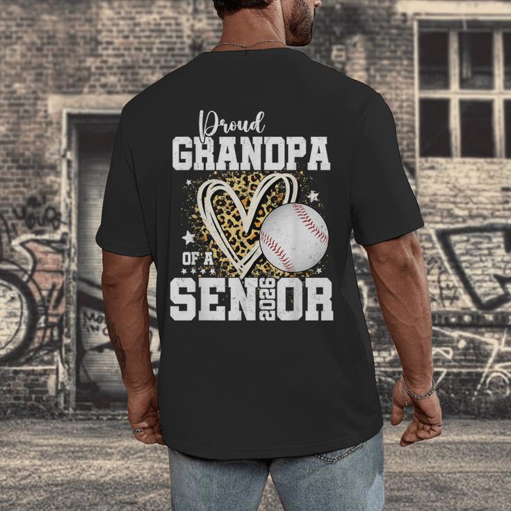 Proud Grandpa Of A 2026 Senior Baseball Graduation Leopard Men's Back Print T-Shirt