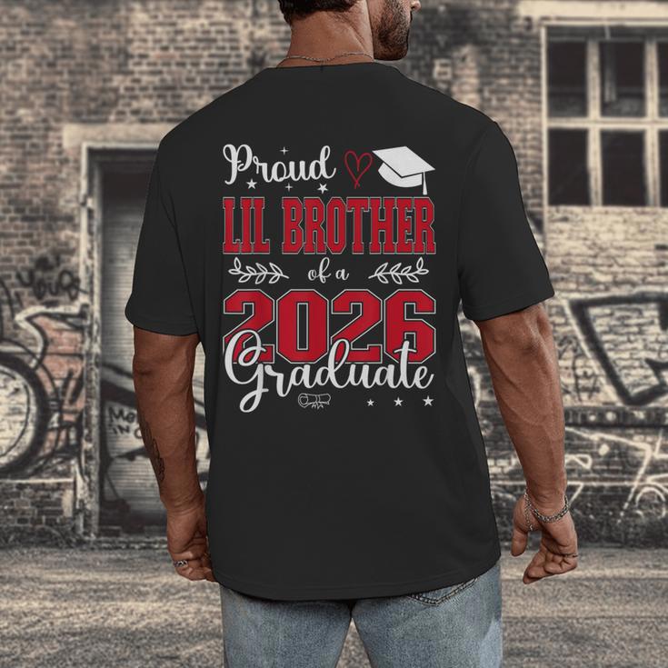 Proud Lil Brother Of a Class Of 2026 Graduate For Graduation Men's Back Print T-Shirt