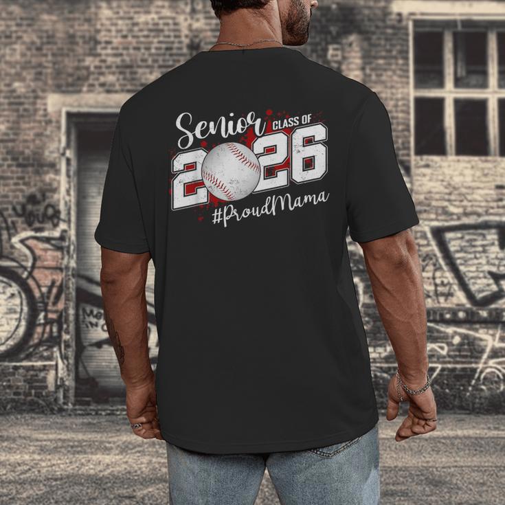 Proud Mama Of A 2026 Senior Baseball Graduation Mom Men's Back Print T-Shirt