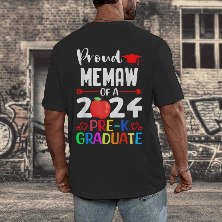 Proud MEMAW Of 2024 Pre-K Graduation Graduate Senior 2024 Men's Back Print T-Shirt