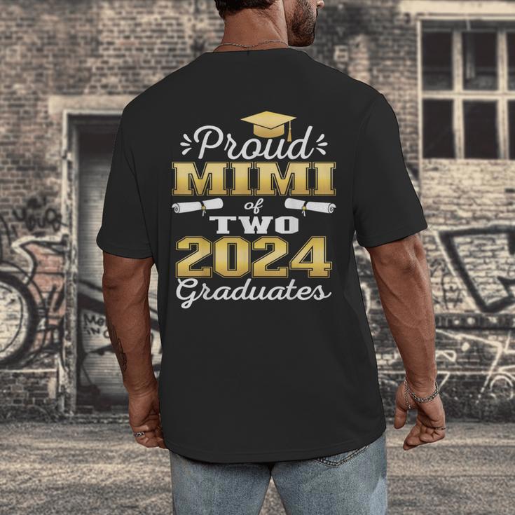Proud Mimi Of Two 2024 Graduate Class 2024 Graduation Family Men's Back Print T-Shirt