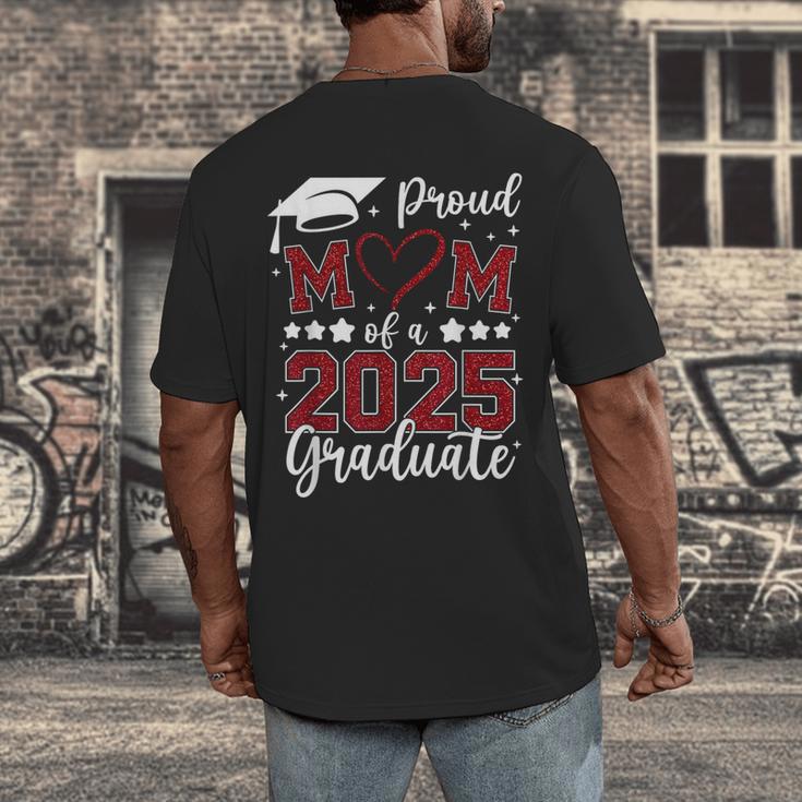 Proud Mom Of 2025 Senior Graduate Matching Family Graduation Men's Back Print T-Shirt
