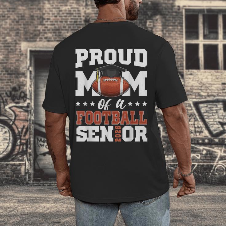 Proud Mom Of a Football Senior 2026 Graduation Gifts Men's Back Print T-Shirt