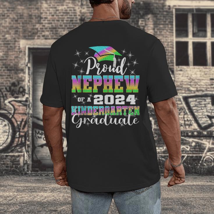 Proud Nephew Of Kindergarten Graduate 2024 Graduation Nephew Men's Back Print T-Shirt