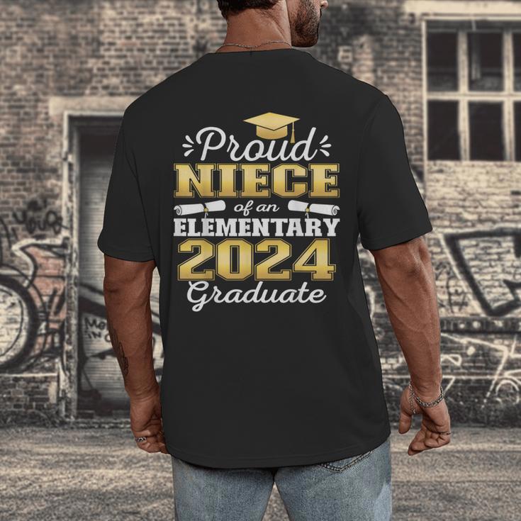 Proud Niece Of 5th Grade Graduate 2024 Elementary Graduation Men's Back Print T-Shirt