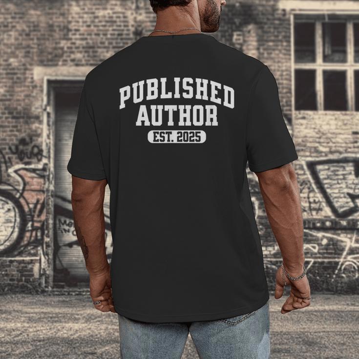 Proud Published Author 2025 Mom Dad Vintage Poet Book Writer Men's Back Print T-Shirt Proud Published Author 2025 Mom Dad Vintage Poet Book Writer Men's Back Print T-Shirt