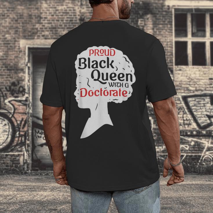 Proud Queen Shirt PhD Graduation Afro Doctorate Men's Back Print T-Shirt