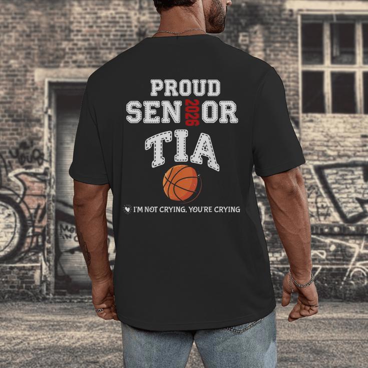 Proud Senior Tia 2026 Graduation Basketball Player Men's Back Print T-Shirt