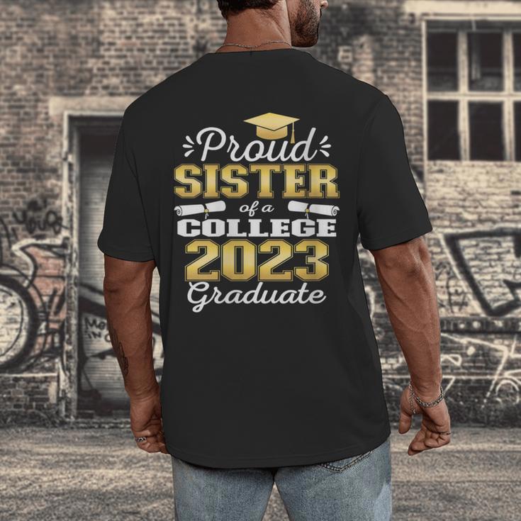 Proud Sister Of 2023 College Graduate Family 23 Graduation Men's Back Print T-Shirt