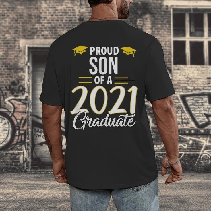 Proud Son Of A 2021 Graduate Graduation Clothes MBA PhD Men's Back Print T-Shirt