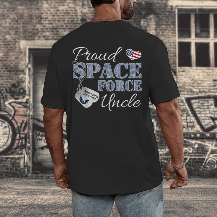 Proud Space Force Uncle Space Force Graduation Tee Men's Back Print T-Shirt