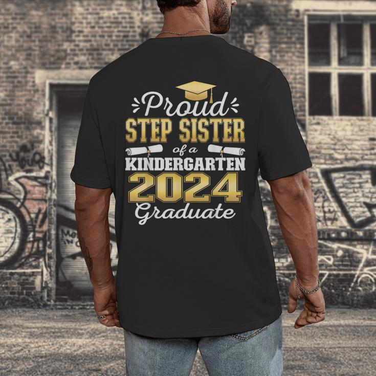 Proud Step Sister Of Kindergarten Graduate 2024 Graduation Men's Back Print T-Shirt