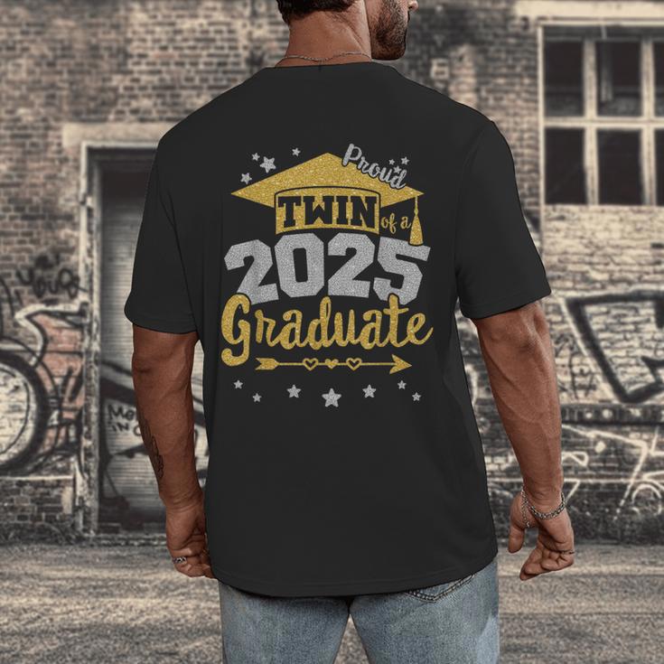 Proud Twin Of a 2025 Graduate Team 25 Senior Graduation Men's Back Print T-Shirt