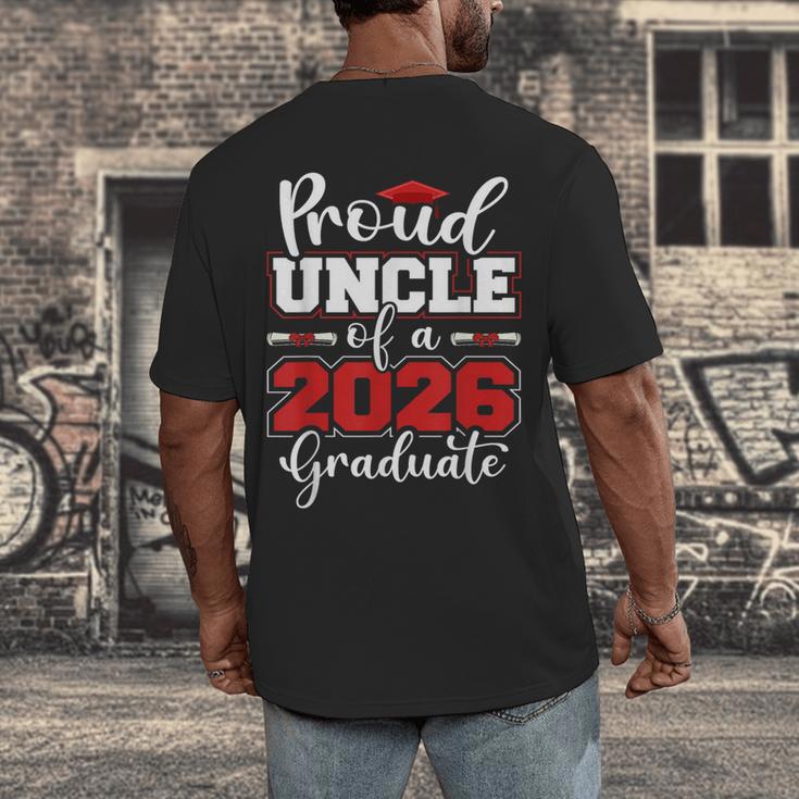 Proud Uncle Of A 2026 Graduate Senior Family Graduation Men's Back Print T-Shirt