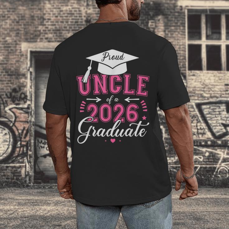 Proud Uncle Of a Class Of 2026 Graduate For Graduation Men's Back Print T-Shirt