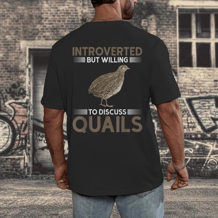 Quail Bird Lover Introvert Quail Men's Back Print T-Shirt Quail Bird Lover Introvert Quail Men's Back Print T-Shirt