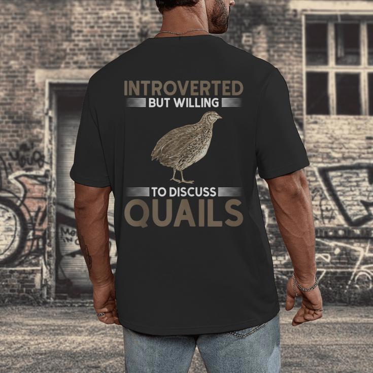 Quail Bird Lover Introvert Quail Men's Back Print T-Shirt