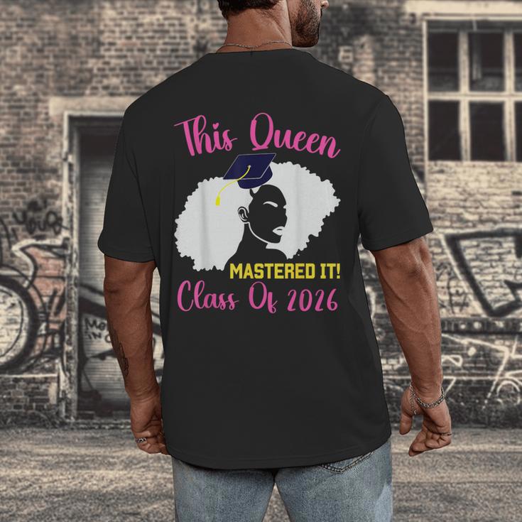 This Queen Mastered It Masters Graduation Class Of 2026 Men's Back Print T-Shirt