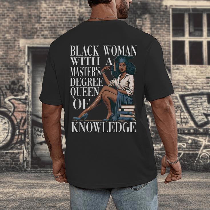 Queen Masters Degree Graduation Educated Melanin Grad Men's Back Print T-Shirt