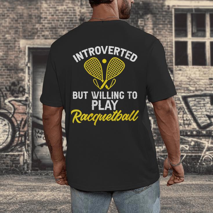 Racquetball Player Introvert Racquetball Men's Back Print T-Shirt Racquetball Player Introvert Racquetball Men's Back Print T-Shirt