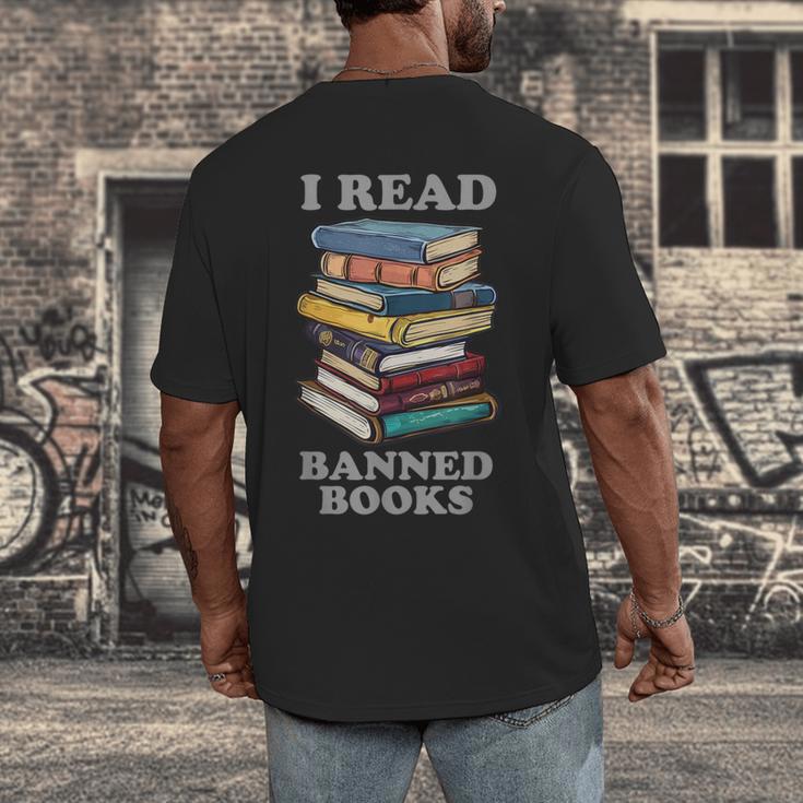 I Read Banned Books Bookworm Men's Back Print T-Shirt