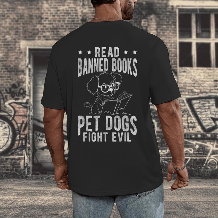 Read Banned Books PET DOGS FIGHT EVIL Read Books Reader Men's Back Print T-Shirt Read Banned Books PET DOGS FIGHT EVIL Read Books Reader Men's Back Print T-Shirt