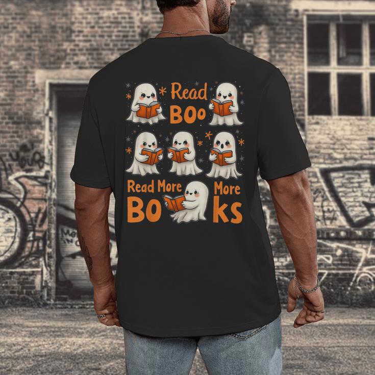 Read Boo KS Read More Bo KS Cute Ghost Reading Book Men's Back Print T-Shirt