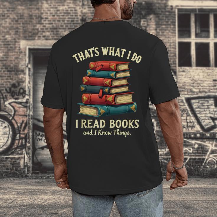 I Read Books Bookworm Halloween Men's Back Print T-Shirt