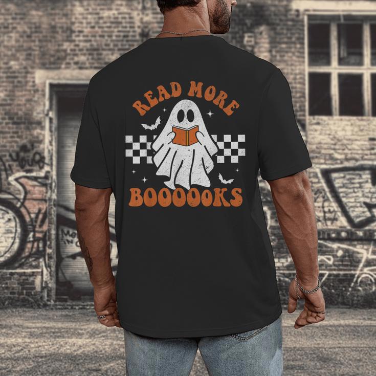 Read More Books Cute Ghost Reading Book Teacher Halloween Men's Back Print T-Shirt