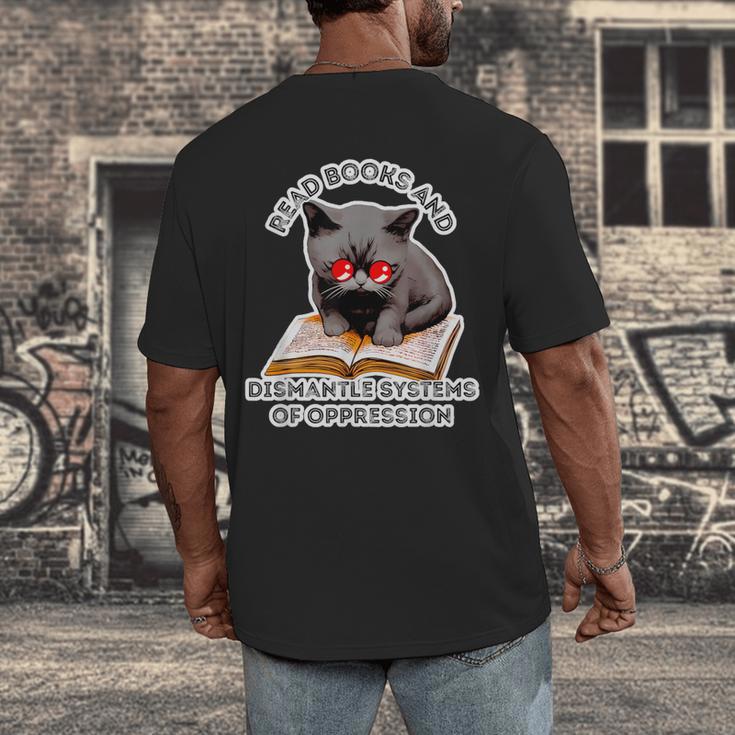 Read Books And Dismantle Systems Of Oppression Men's Back Print T-Shirt