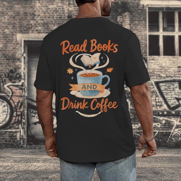 Read Books And Drink Coffee Cozy Book Lover Men's Back Print T-Shirt