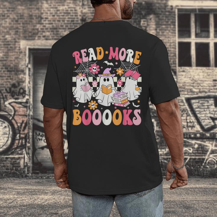 Read More Books Ghosts Reading Book Teacher Halloween Men's Back Print T-Shirt