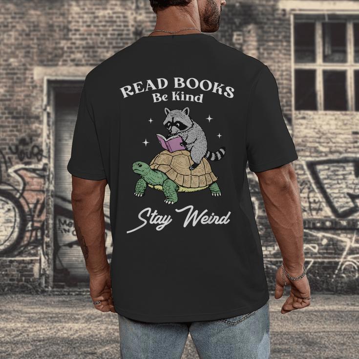 Read Books Be Kind Stay Weird Men's Back Print T-Shirt