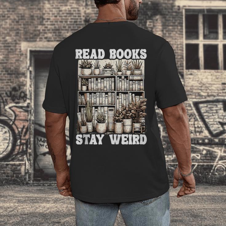 Read Books Stay Weird Introvert Book Lover Book Men's Back Print T-Shirt