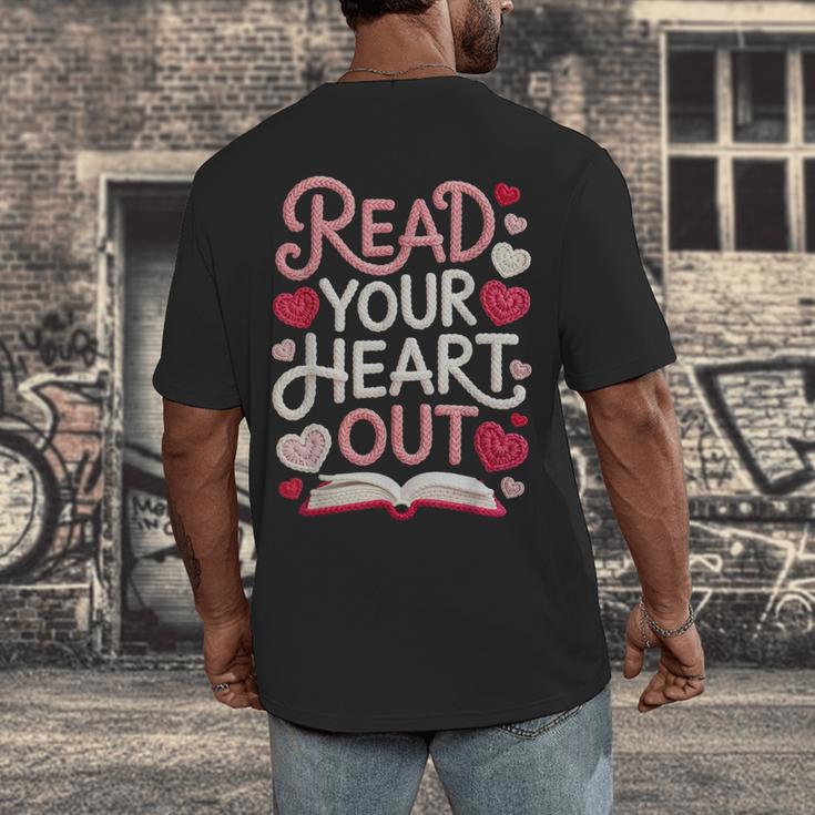 Read Your Cute Heart Out Teacher Librarian Love Reading Book Men's Back Print T-Shirt
