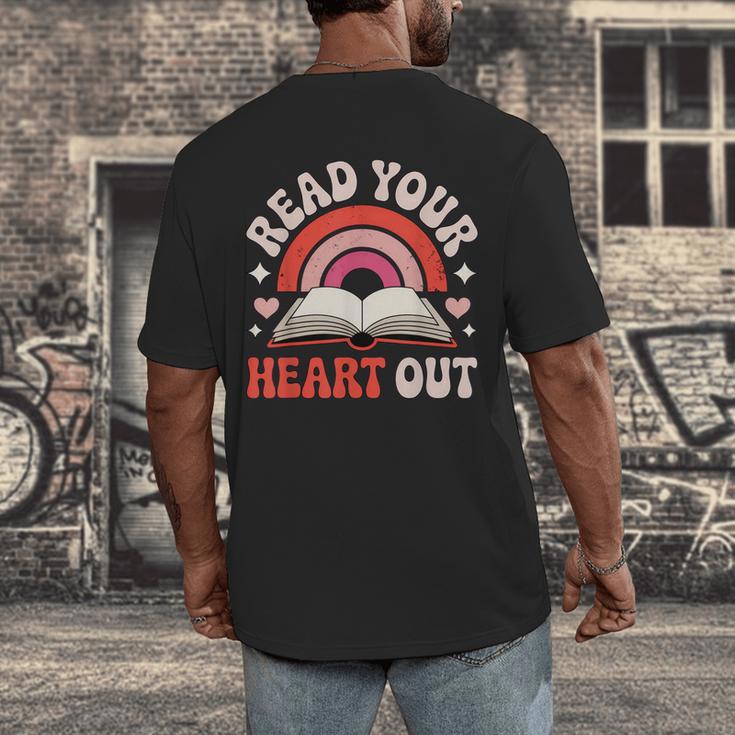 Read Your Heart Out Book Lovers Emotional Fall Vibes Men's Back Print T-Shirt