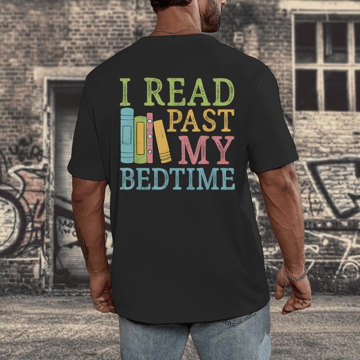 I Read Past My Bedtime Book Quote Humor Men's Back Print T-Shirt I Read Past My Bedtime Book Quote Humor Men's Back Print T-Shirt