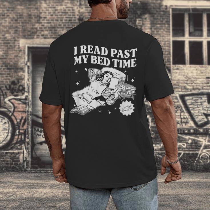 I Read Past My Bedtime Late Night Readers Book Club Men's Back Print T-Shirt I Read Past My Bedtime Late Night Readers Book Club Men's Back Print T-Shirt