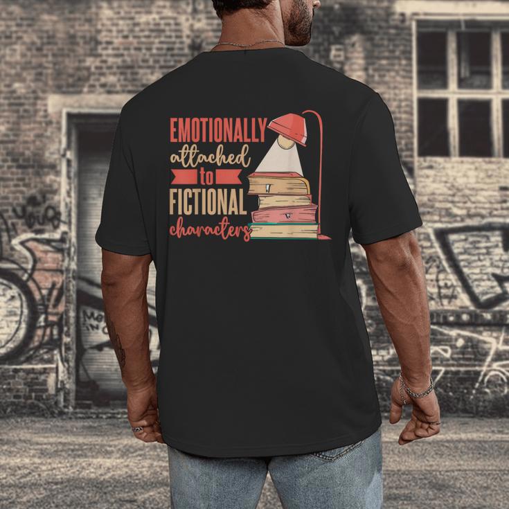 Reader Bookworm Fictional Character Reading Introvert Men's Back Print T-Shirt
