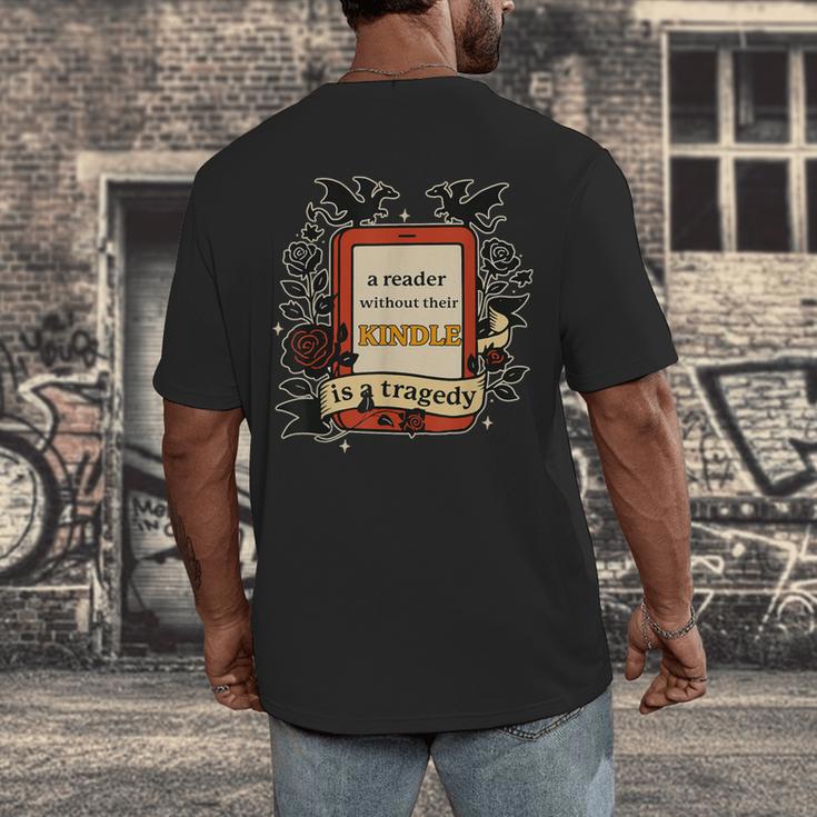 A Reader Without Their Book Is A Tragedy Dragon Rider Quote Men's Back Print T-Shirt