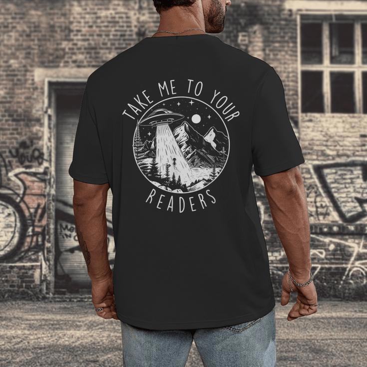 Take Me To Your Readers Book Lover Reading Bookworm Men's Back Print T-Shirt Take Me To Your Readers Book Lover Reading Bookworm Men's Back Print T-Shirt