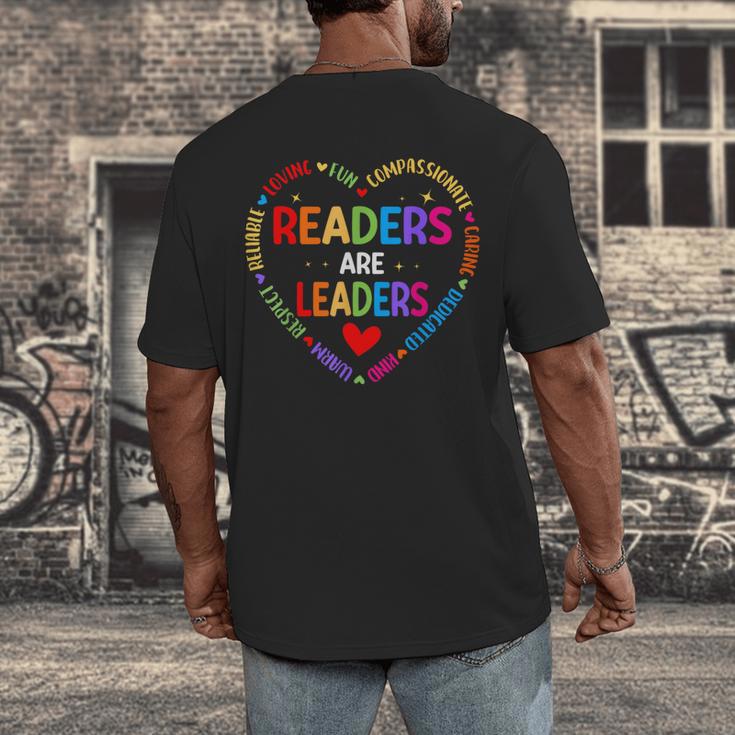 Readers Are Leaders Reading Teacher Women Kids Book Lovers Men's Back Print T-Shirt Readers Are Leaders Reading Teacher Women Kids Book Lovers Men's Back Print T-Shirt