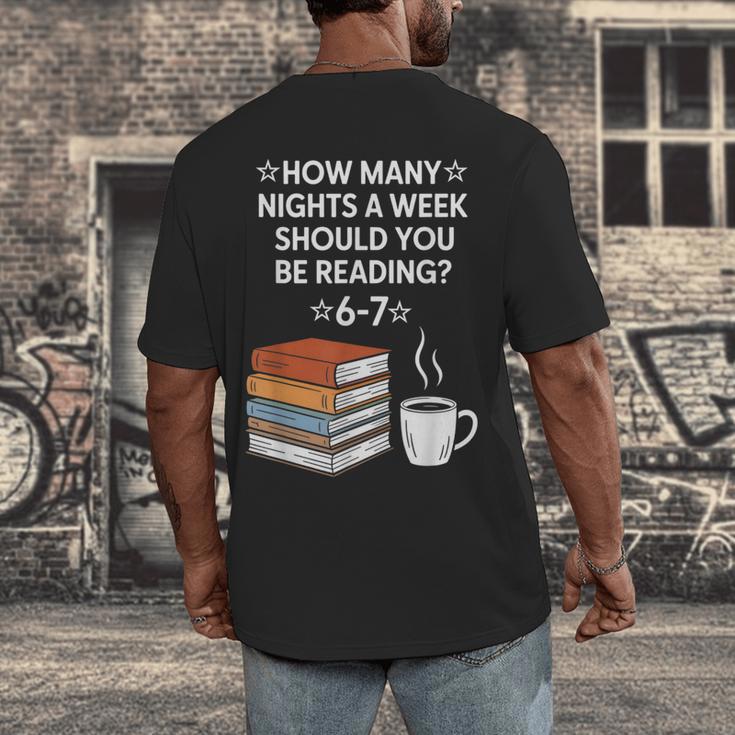 Reading 6-7 Six Seven Meme English Teacher Book Lover Men's Back Print T-Shirt