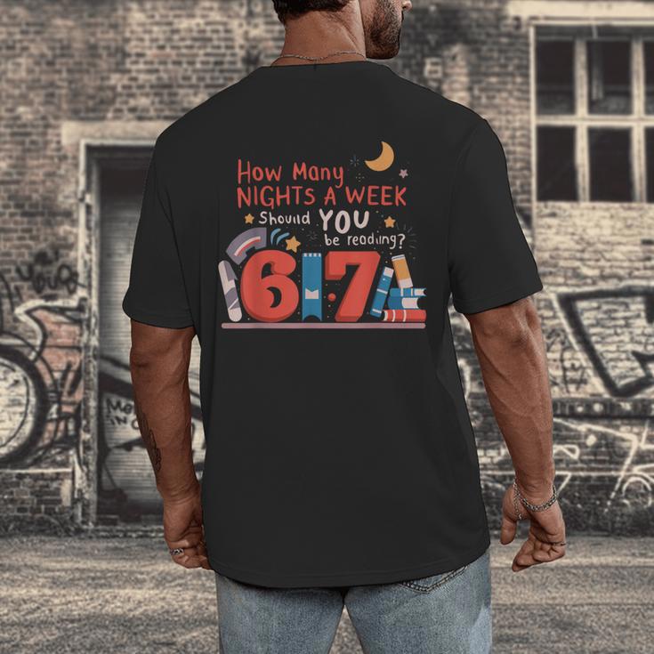 Reading 67 Meme English Teacher 67 Book Lover Humor Men's Back Print T-Shirt