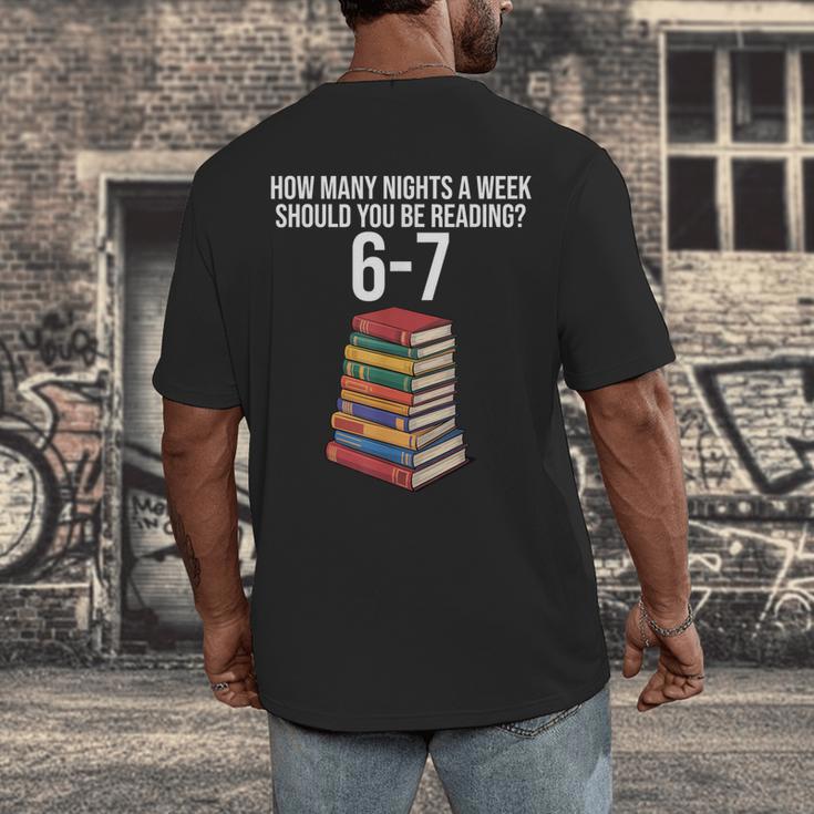 Reading Book Teacher 67 Six Seven Meme Men's Back Print T-Shirt