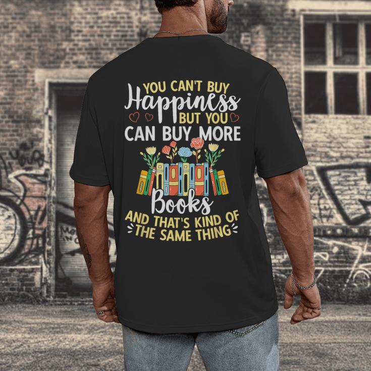 Reading You Can't Buy Happiness But You Can Buy More Books Men's Back Print T-Shirt Reading You Can't Buy Happiness But You Can Buy More Books Men's Back Print T-Shirt